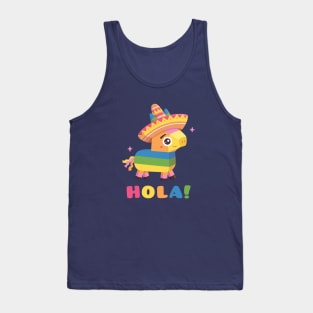 Cute Pinata With Fiesta Hat Hola Tank Top